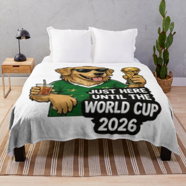 Item preview, Just Here Until the World Cup 2026 Funny Dog Football designed and sold by Pixanova.