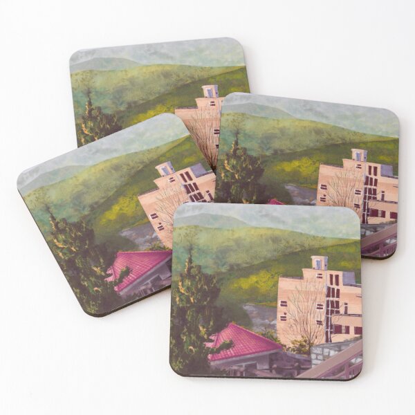 Item preview, Scenic Mountain Town Architecture Digital Painting designed and sold by AuraVistaF.