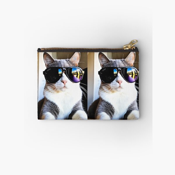 Item preview, Animals - Grey and White Cat with Aviator Sunglasses, Quirky Cool Cat Humor designed and sold by DoodyPets.