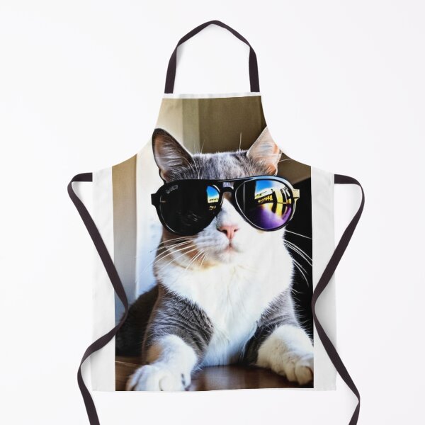 Item preview, Animals - Grey and White Cat with Aviator Sunglasses, Quirky Cool Cat Humor designed and sold by DoodyPets.
