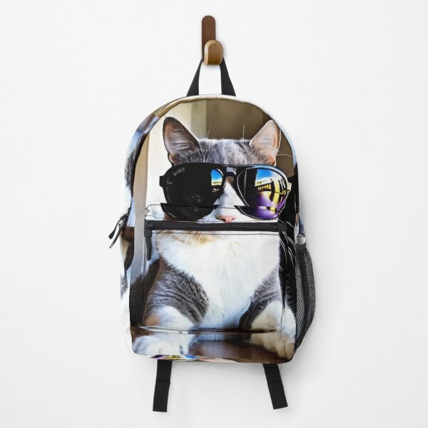 Item preview, Animals - Grey and White Cat with Aviator Sunglasses, Quirky Cool Cat Humor designed and sold by DoodyPets.