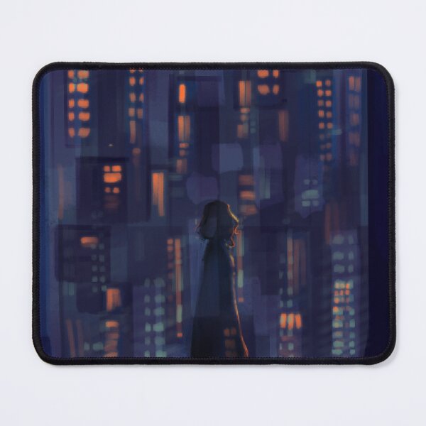 Item preview, Melancholic Cyberpunk City Skyline Shadow Figure designed and sold by AuraVistaF.