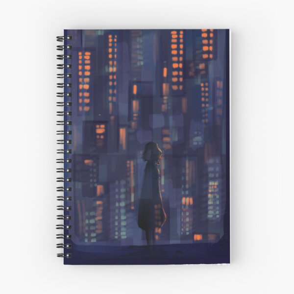 Item preview, Melancholic Cyberpunk City Skyline Shadow Figure designed and sold by AuraVistaF.