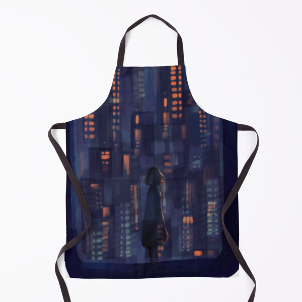 Artikelvorschau, Melancholische Schattenfigur einer Cyberpunk-Stadtsilhouette entworfen und verkauft von AuraVistaF.