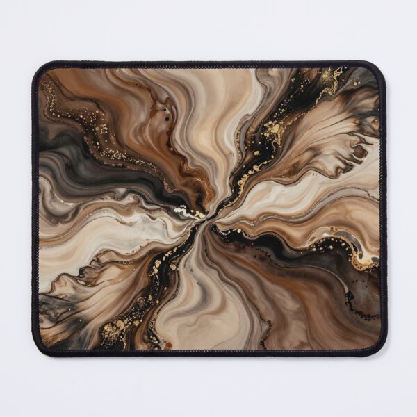 Item preview, Elegant Marble Flow Abstract Art – Neutral Beige Brown & Gold Fluid Acrylic Design designed and sold by LinaDesign Store.
