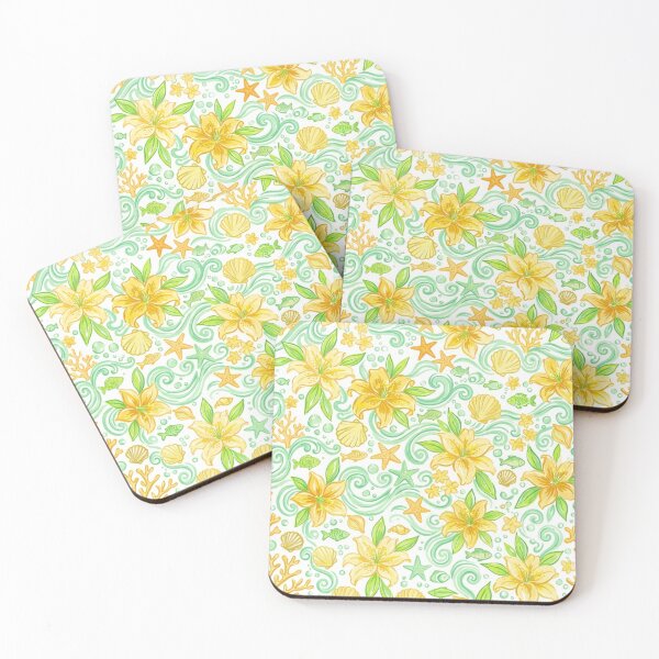 Item preview, Yellow Lily Ocean Floral Seamless Pattern designed and sold by FashioonTrends.