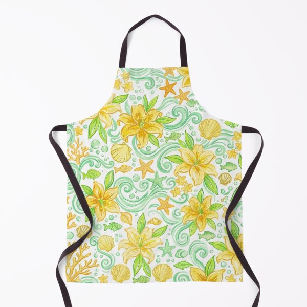 Item preview, Yellow Lily Ocean Floral Seamless Pattern designed and sold by FashioonTrends.