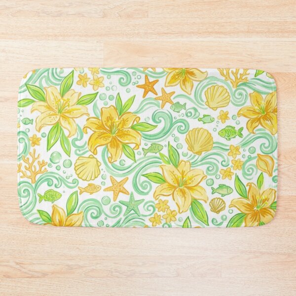 Item preview, Yellow Lily Ocean Floral Seamless Pattern designed and sold by FashioonTrends.