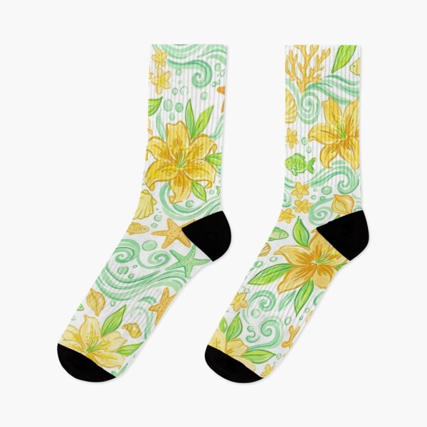 Item preview, Yellow Lily Ocean Floral Seamless Pattern designed and sold by FashioonTrends.