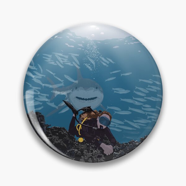 Item preview, Scuba Diver Shark Encounter designed and sold by Ngeblart.