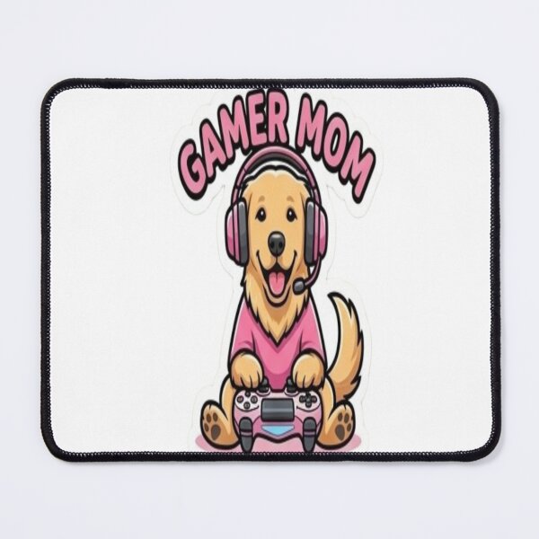 Item preview, Gamer Mom Golden Retriever Sticker | Cute Gaming Dog Mom Decal | Female Gamer Gift | Pink Controller Puppy Sticker designed and sold by FashionEmpire86.