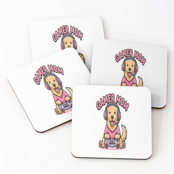 Item preview, Gamer Mom Golden Retriever Sticker | Cute Gaming Dog Mom Decal | Female Gamer Gift | Pink Controller Puppy Sticker designed and sold by FashionEmpire86.