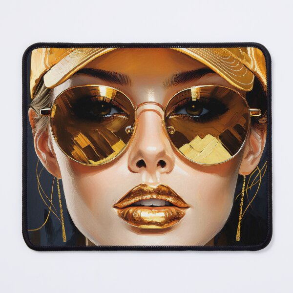Item preview, Portrait painting Popart glamour woman gold & black designed and sold by TYA - Take Your Art.