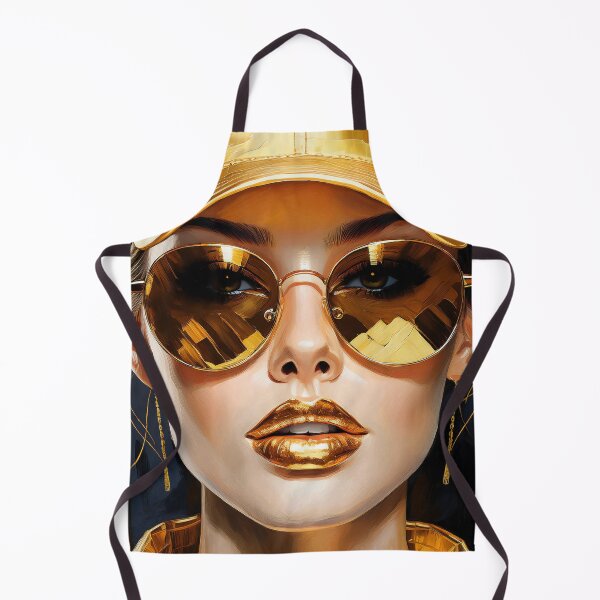 Item preview, Portrait painting Popart glamour woman gold & black designed and sold by TYA - Take Your Art.