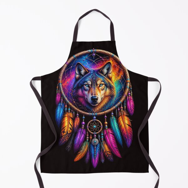 Item preview, Cosmic Wolf Dreamcatcher Colorful Nebula Art designed and sold by AgnesB77.