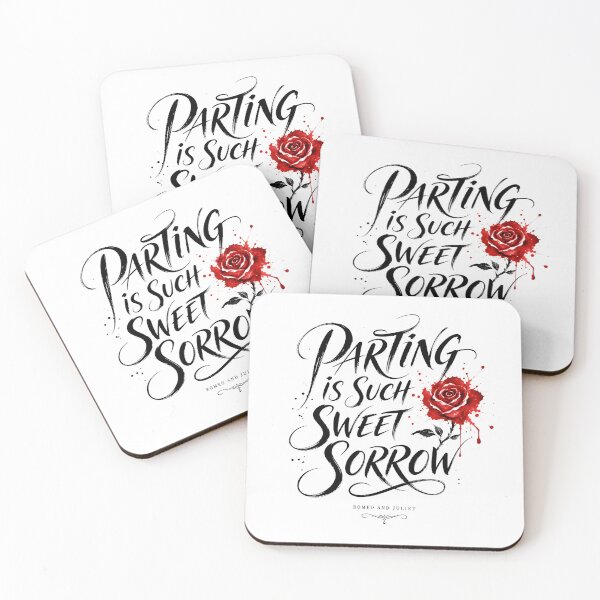 Item preview, Romeo and Juliet Parting Is Such Sweet Sorrow Rose Quote Art designed and sold by Fenay Designs.