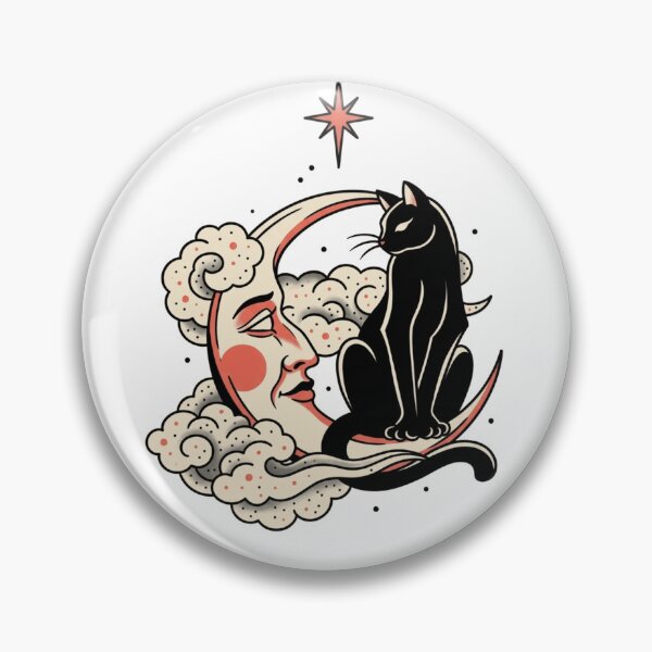 Item preview, Moon and cat of the tarot designed and sold by Mario-Mora-Art.