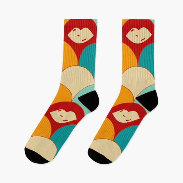 Item preview, Seventies arcade pattern in blue, beige, red and yellow  designed and sold by StefanStudioArt.