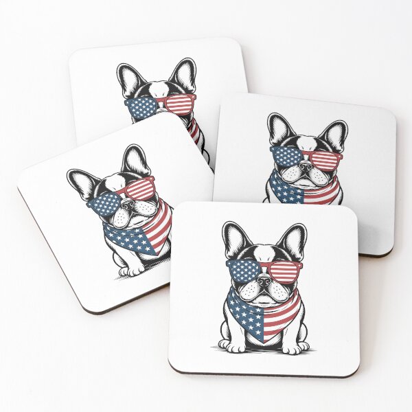 Item preview, French Bulldog With American Flag Sunglasses And Bandana designed and sold by Canvas-Whispers.