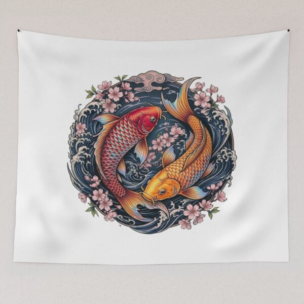 Item preview, Japanese Koi Sakura Tattoo Art designed and sold by PixelStyle Studio.
