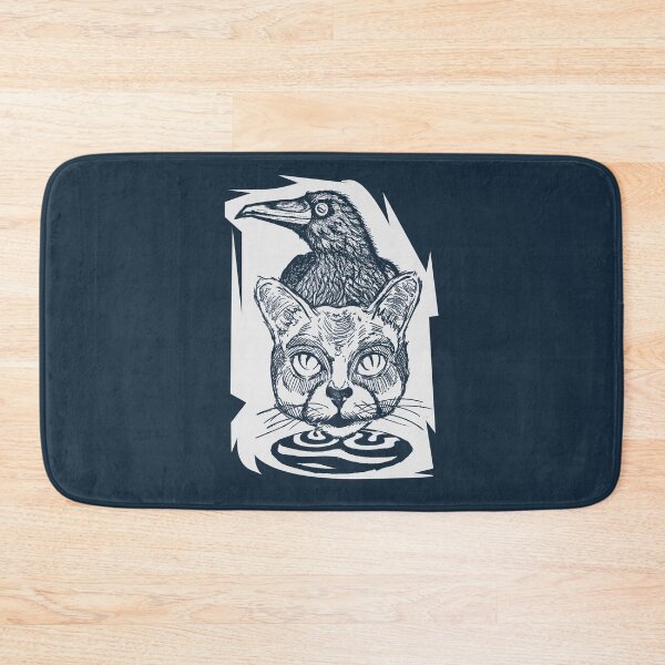 Item preview, Copy of Simple Retro Cat and Crow Art | Vintage Animal Sketch Design designed and sold by Half Mess.
