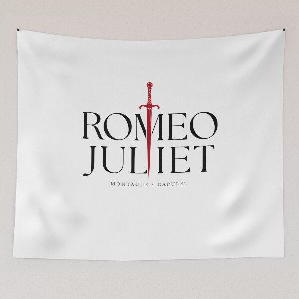 Item preview, Romeo and Juliet Montague Capulet Red Dagger Minimalist Art designed and sold by Fenay Designs.