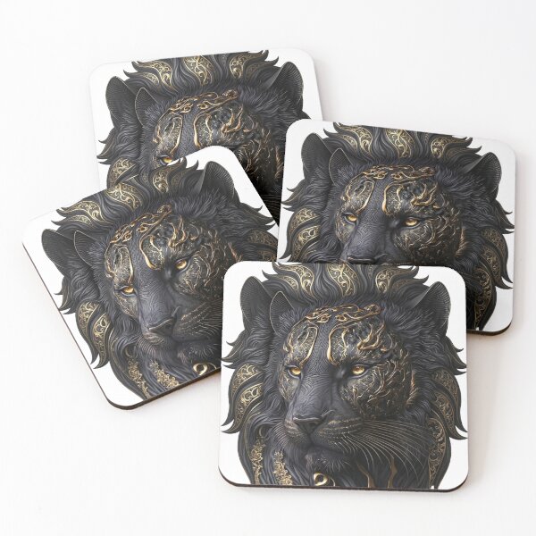Item preview, Majestic Black and Gold Lion King Art designed and sold by Hou$e of Art .
