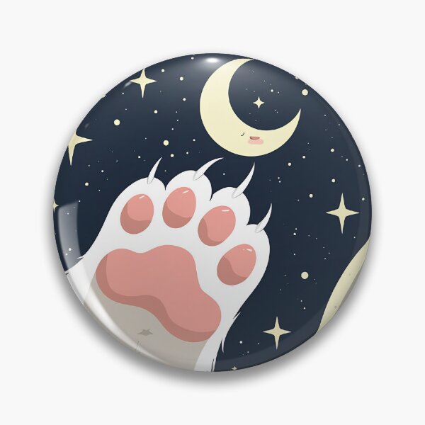 Item preview, Cute Cat Paw Reaching For The Moon Cosmic Aesthetic Art designed and sold by RareVisuals.