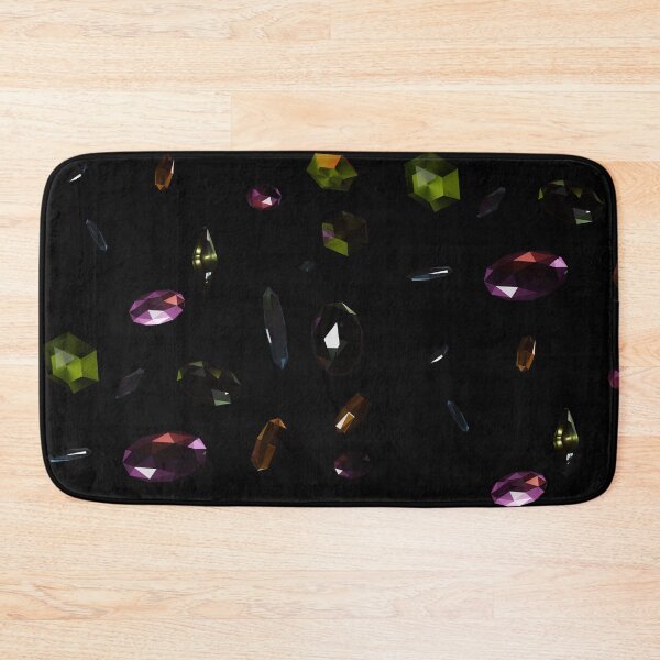 Item preview, Colorful Gemstone Crystals on Black Background designed and sold by Eringium.