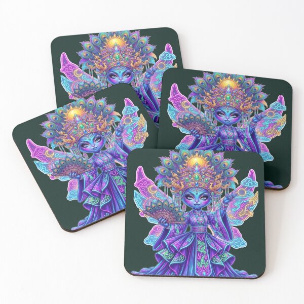 Item preview, Psychedelic Neon Chinese Cat Queen Art designed and sold by ChaEmm_Studio.
