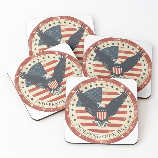 Item preview, Vintage Independence Day Bald Eagle Patriotic American Flag designed and sold by QuirkyCloud Designs.