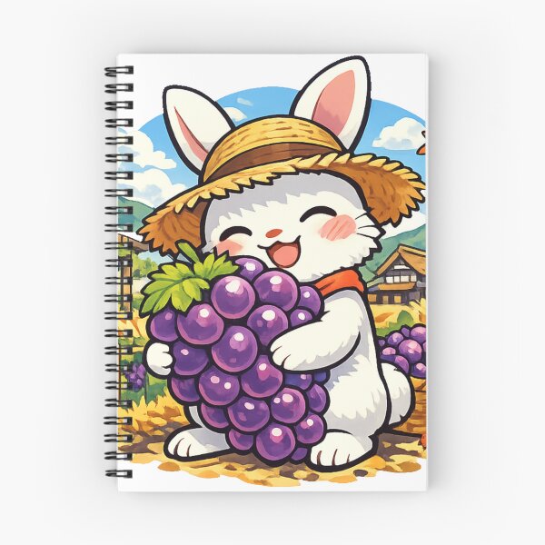 Item preview, Kawaii Rabbit Grape Harvest Sticker – Japanese Countryside Vineyard Bunny Anime Design designed and sold by kawaii animal store (in Japan).