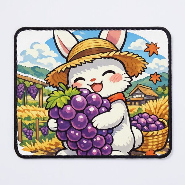 Item preview, Kawaii Rabbit Grape Harvest Sticker – Japanese Countryside Vineyard Bunny Anime Design designed and sold by kawaii animal store (in Japan).