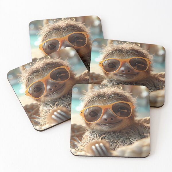 Item preview, Cool Smiling Sloth Sunglasses Tropical Beach Vibes designed and sold by MEEGGOO.