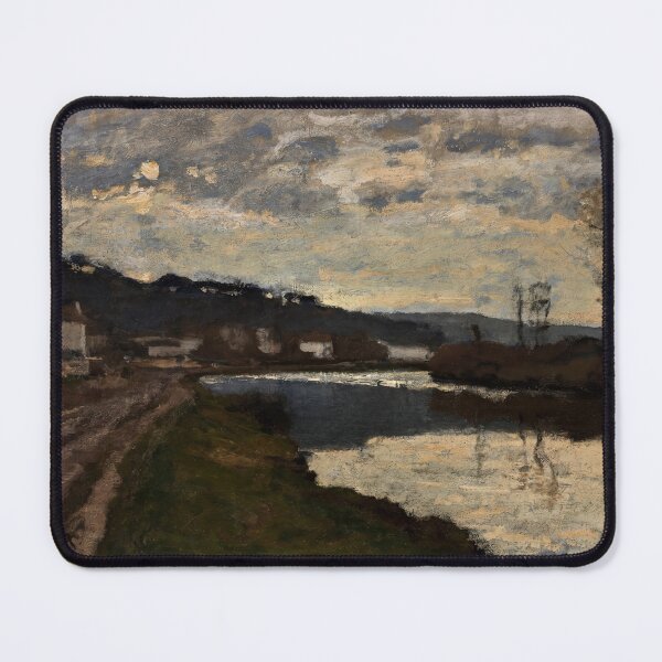 Item preview, Twilight River Landscape with Cottages designed and sold by artofuniverse.