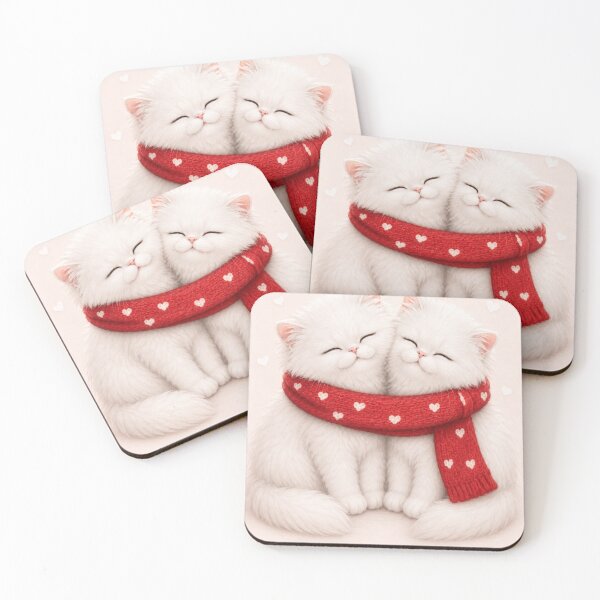 Item preview, Happy Valentine Baby White Persian Cats designed and sold by Ioanna-Studio.