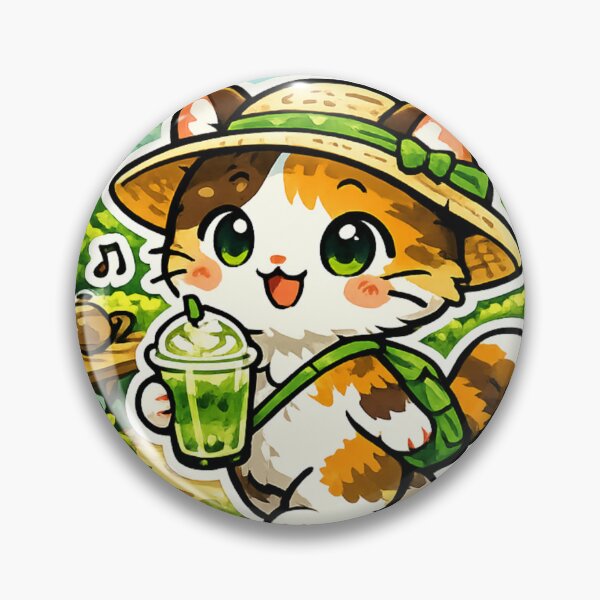 Item preview, Matcha Tea Fields Cat Sticker – Kawaii Japanese Tea Culture Cafe Aesthetic Anime Cat Design designed and sold by kawaii animal store (in Japan).