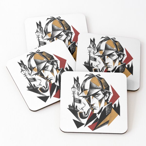 Item preview, Sherlock Holmes Abstract Geometric Cubism Street Art Portrait designed and sold by Fenay Designs.