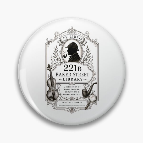 Item preview, Ex Libris 221B Baker Street Library Sherlock Holmes Bookplate Art designed and sold by Fenay Designs.