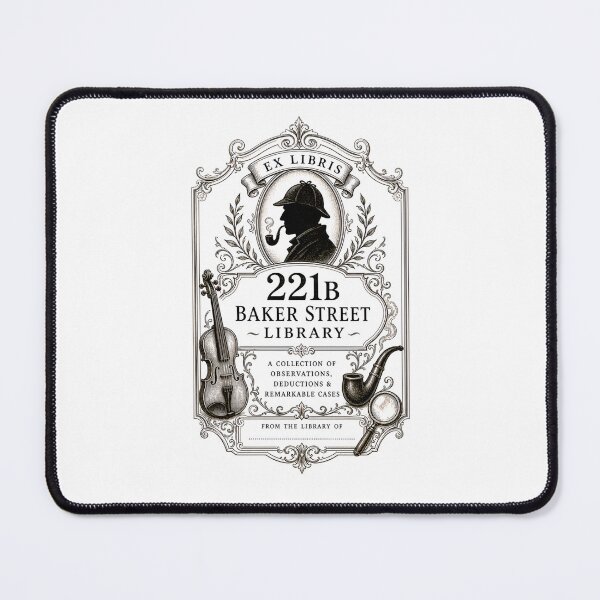 Item preview, Ex Libris 221B Baker Street Library Sherlock Holmes Bookplate Art designed and sold by Fenay Designs.