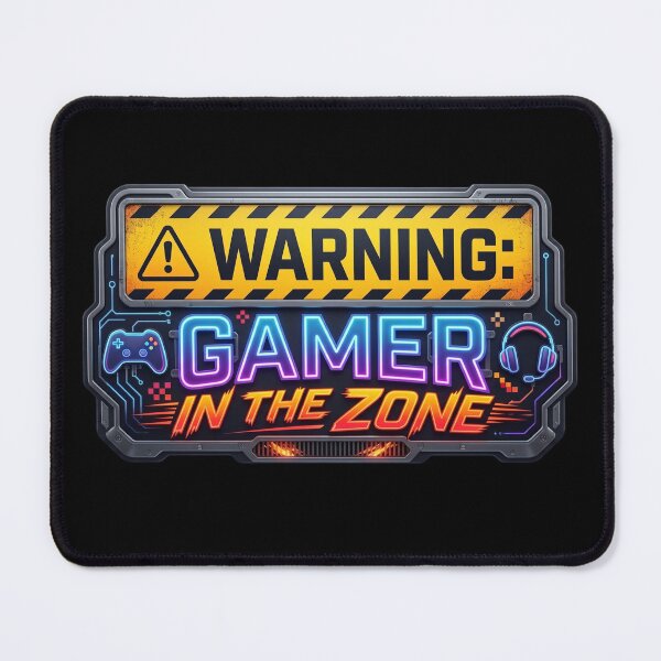 Item preview, Warning: Gamer In The Zone - Cool Neon Gaming Sign designed and sold by LevelUpLad.