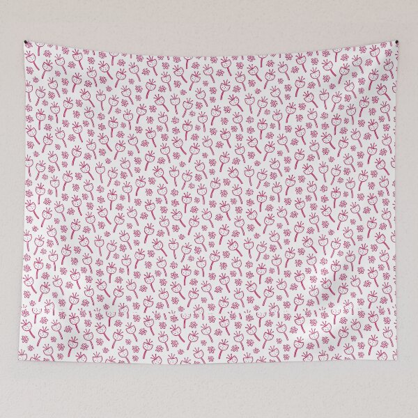 Item preview, Pink Tulip Doodle Floral Seamless Pattern White Background. designed and sold by Zaya_art.