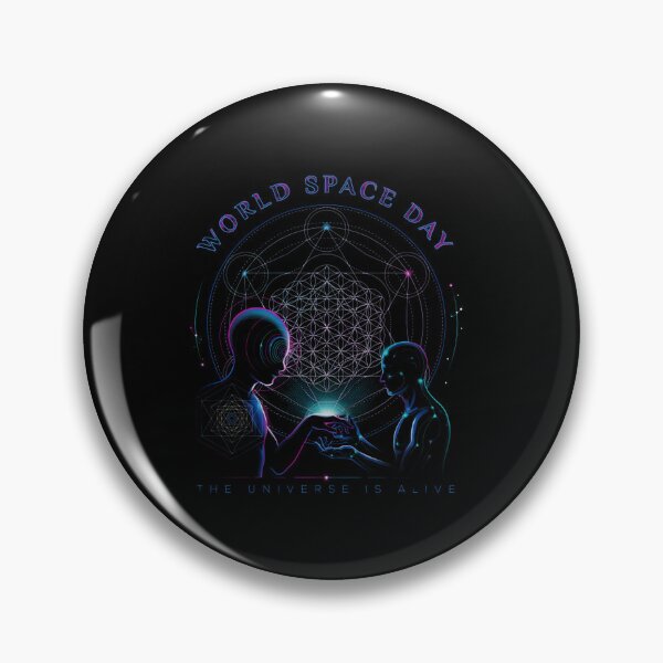 Item preview, World Space Day — The Universe Is Alive Sacred Geometry Alien Encounter T-Shirt V2 designed and sold by DarylWelsh2024.