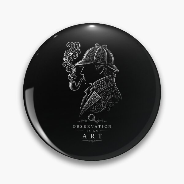 Item preview, Observation Is An Art Sherlock Holmes Ornate Filigree Profile designed and sold by Fenay Designs.