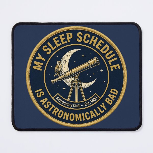 Item preview, My Sleep Schedule Astronomically Bad Vintage Badge designed and sold by CalmCapy Co.