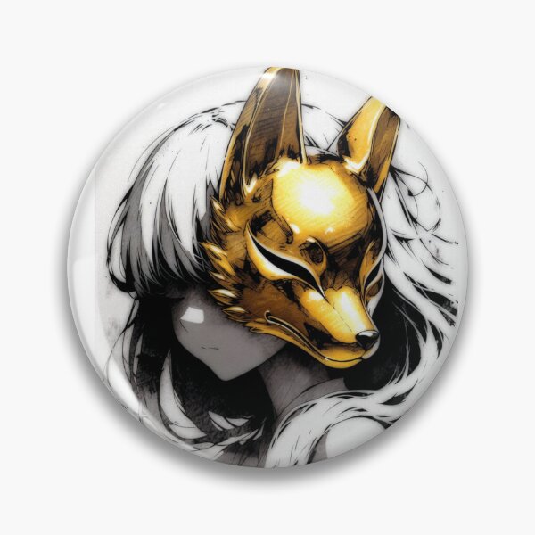 Item preview, Golden Fox Mask, Anime Kitsune Portrait designed and sold by Amber Sky Creations.