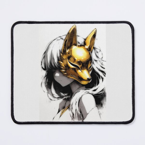 Item preview, Golden Fox Mask, Anime Kitsune Portrait designed and sold by Amber Sky Creations.