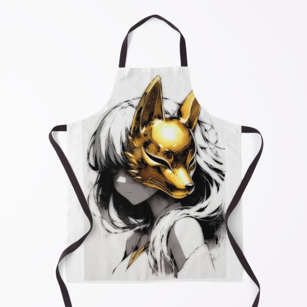 Item preview, Golden Fox Mask, Anime Kitsune Portrait designed and sold by Amber Sky Creations.