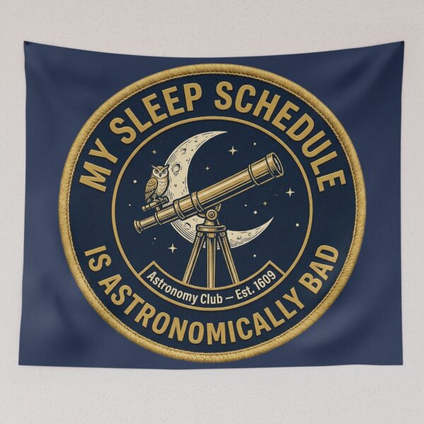 Item preview, My Sleep Schedule Astronomically Bad Vintage Badge designed and sold by CalmCapy Co.