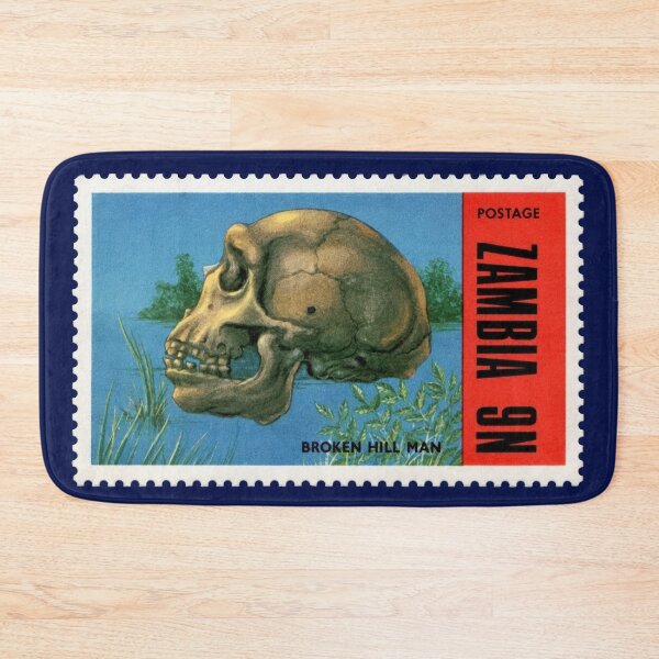 Item preview, Zambia Broken Hill Man Stamp  | Vintage Anthropology Skull Postage Stamp | African Archaeology designed and sold by Schulz Lightprint Studio.